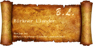 Birkner Liander névjegykártya